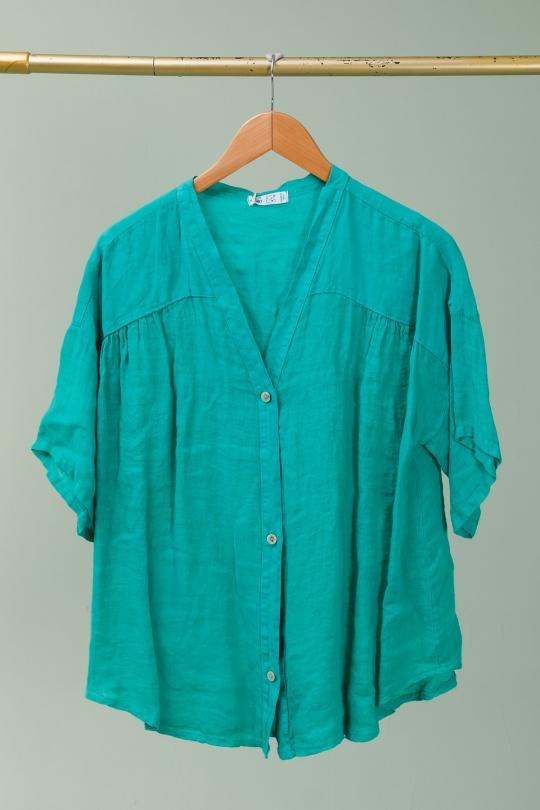 Chemises Femme Turquoise LA MAISON DES FIBRES NATURELLES 8008 Efashion Paris
