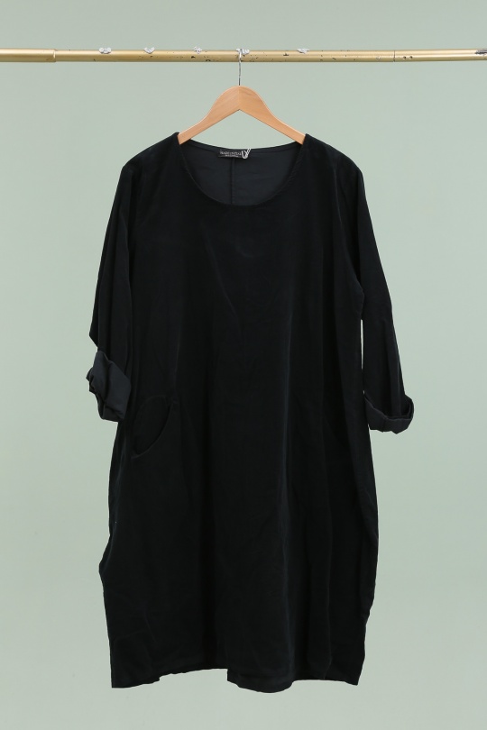 Robes mi-longues Femme Noir LA MAISON DES FIBRES NATURELLES 8761VELOURSFIN Efashion Paris