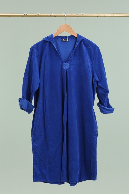 Robes mi-longues Femme Royal/Bleu LA MAISON DES FIBRES NATURELLES 8216VELOURSFIN Efashion Paris