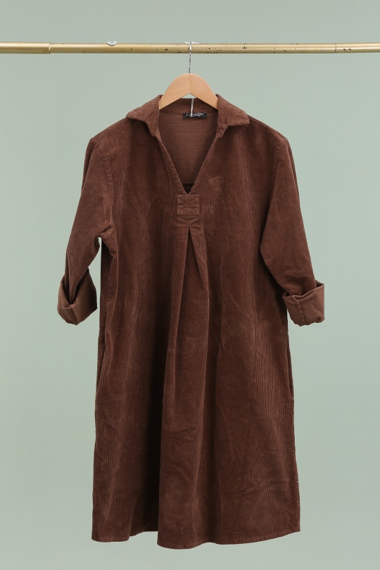 Abiti corti Donna Brown LA MAISON DES FIBRES NATURELLES 8216 GROS COTELÉ Efashion Paris