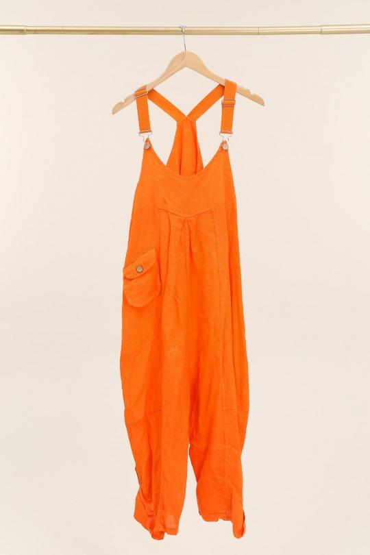 Combinaisons Femme Bleu azur LA MAISON DES FIBRES NATURELLES 86329 COMBINAISON EN LIN Efashion Paris