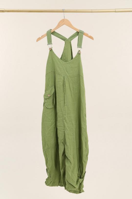 Combinaisons Femme Bleu azur LA MAISON DES FIBRES NATURELLES 86329 COMBINAISON EN LIN Efashion Paris