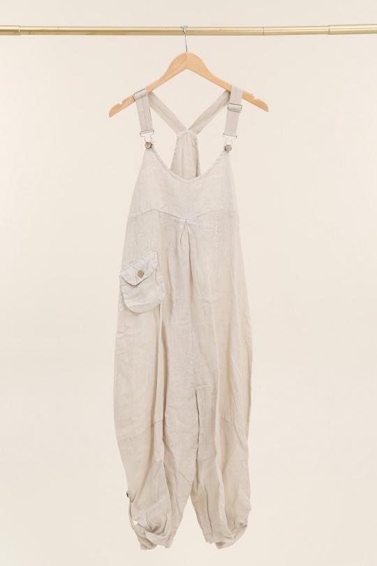 Combinaisons Femme Bleu azur LA MAISON DES FIBRES NATURELLES 86329 COMBINAISON EN LIN Efashion Paris