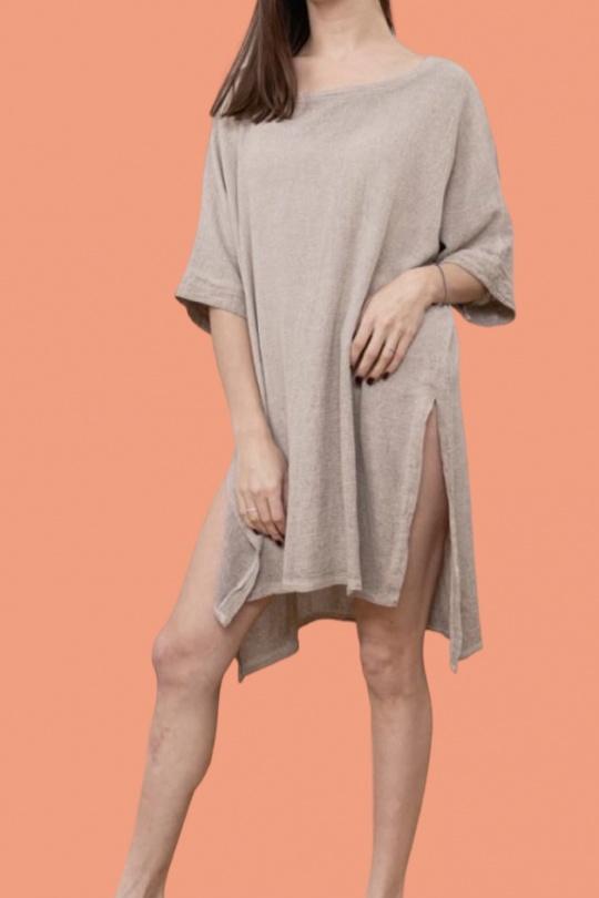 Robes courtes Femme Beige LA MAISON DES FIBRES NATURELLES 8394  Efashion Paris