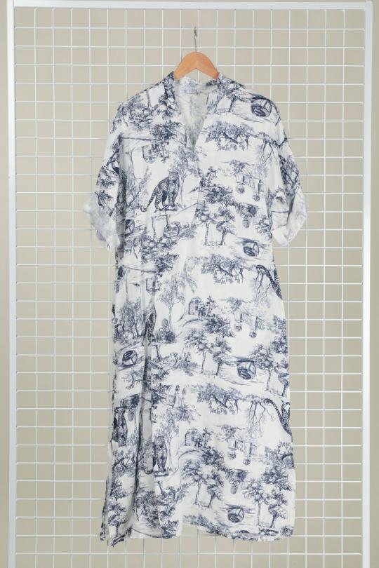 Robes longues Femme Camel LA MAISON DES FIBRES NATURELLES 829340 ROBE EN LIN TOILE DE JOUY Efashion Paris