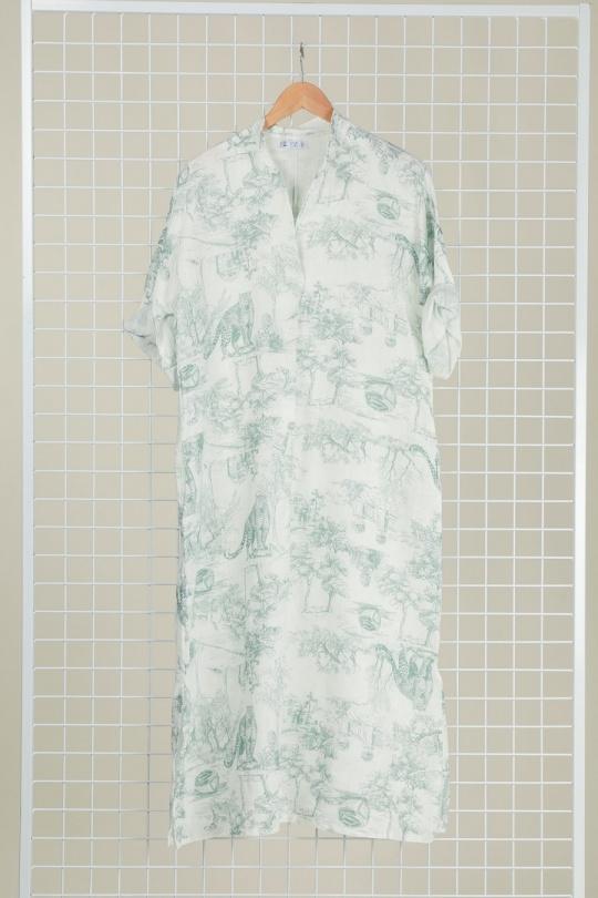 Robes longues Femme Camel LA MAISON DES FIBRES NATURELLES 829340 ROBE EN LIN TOILE DE JOUY Efashion Paris