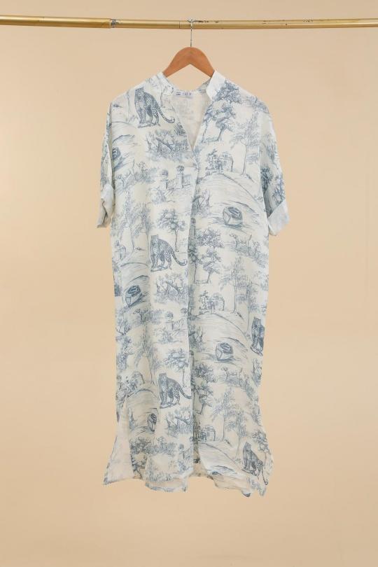 Robes longues Femme Camel LA MAISON DES FIBRES NATURELLES 829340 ROBE EN LIN TOILE DE JOUY Efashion Paris