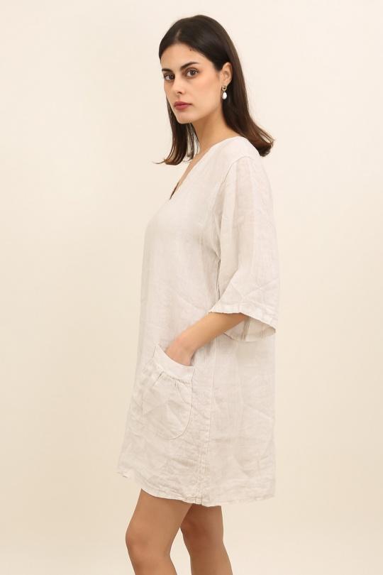 Tuniques Femme Beige LA MAISON DES FIBRES NATURELLES 10489 TUNIQUE EN LIN Efashion Paris
