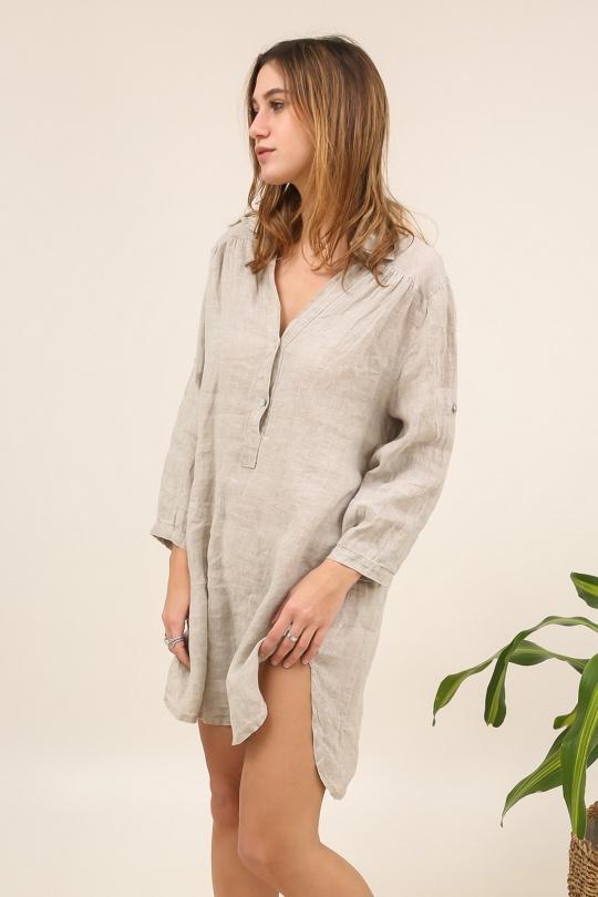 Robes mi-longues Femme Beige LA MAISON DES FIBRES NATURELLES 87323 Efashion Paris