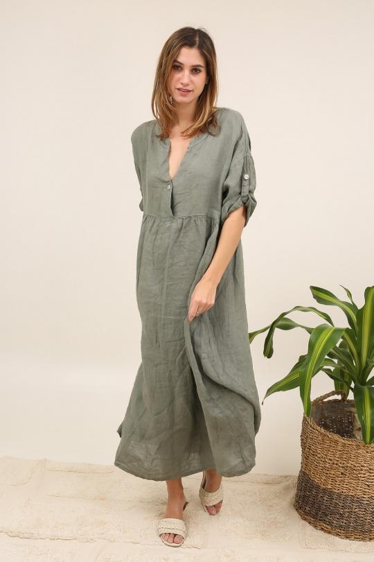 Robes longues Femme Kaki LA MAISON DES FIBRES NATURELLES 81701 Efashion Paris