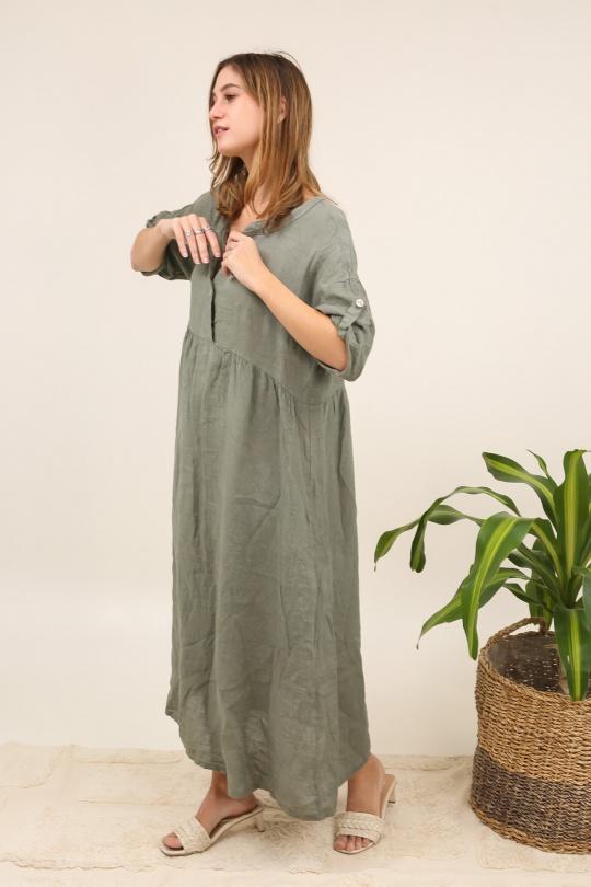 Robes longues Femme Kaki LA MAISON DES FIBRES NATURELLES 81701 Efashion Paris