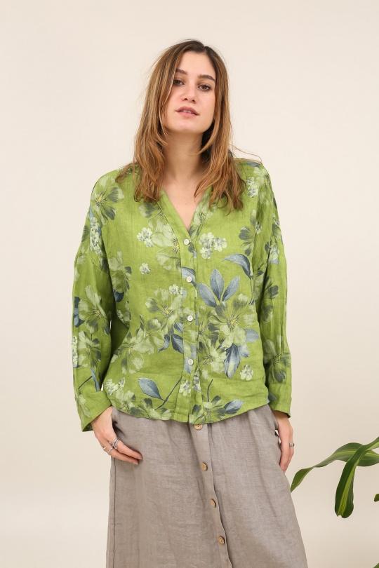 Chemises Femme Vert pomme LA MAISON DES FIBRES NATURELLES 20984 Efashion Paris