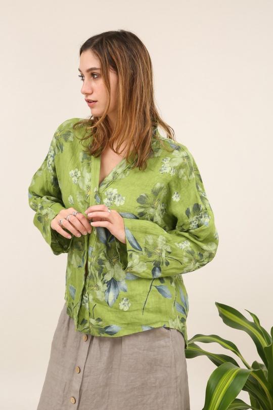 Chemises Femme Vert pomme LA MAISON DES FIBRES NATURELLES 20984 Efashion Paris