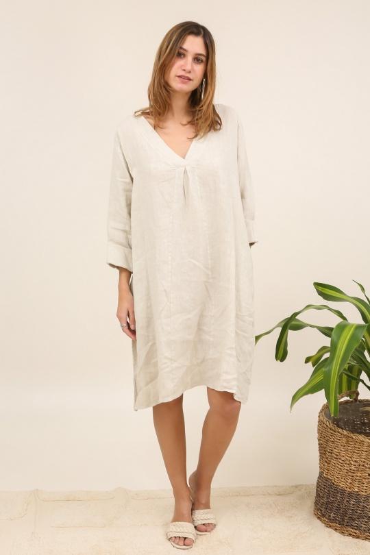 Midi dresses Women Beige LA MAISON DES FIBRES NATURELLES 82961 Efashion Paris