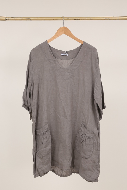 Tuniques Femme Beige LA MAISON DES FIBRES NATURELLES 10489 TUNIQUE EN LIN Efashion Paris