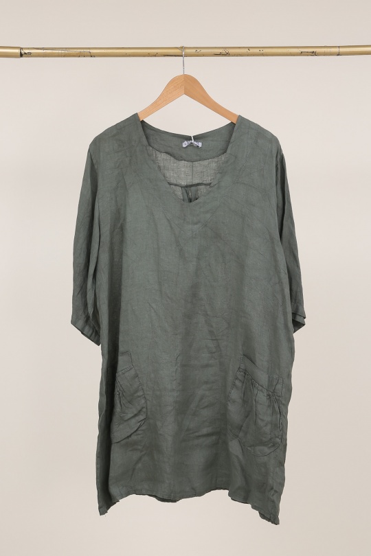 Tuniques Femme Beige LA MAISON DES FIBRES NATURELLES 10489 TUNIQUE EN LIN Efashion Paris