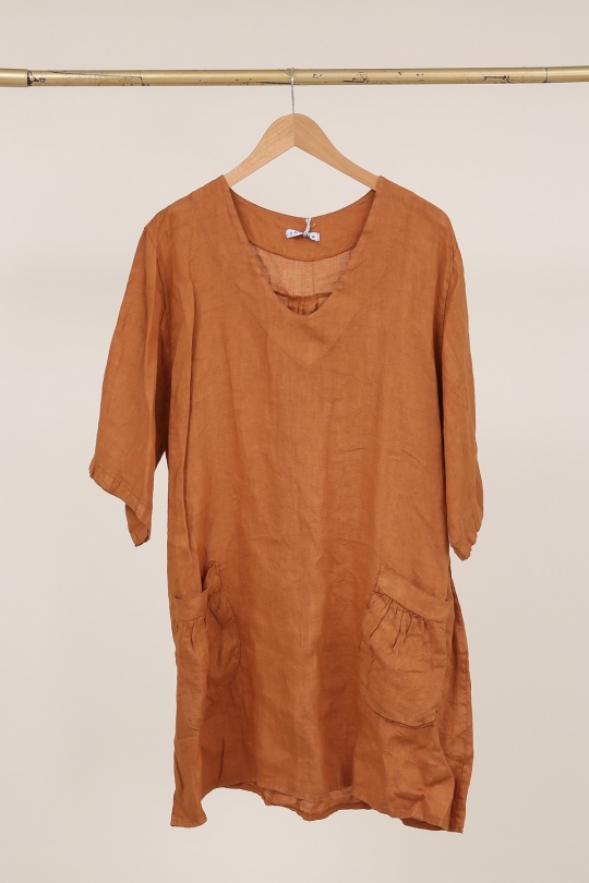 Tuniques Femme Beige LA MAISON DES FIBRES NATURELLES 10489 TUNIQUE EN LIN Efashion Paris