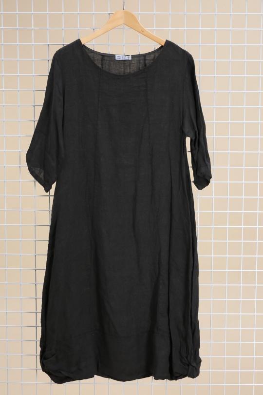 Robes mi-longues Femme Vert pomme LA MAISON DES FIBRES NATURELLES 29135 ROBE EN LIN COL ROND Efashion Paris