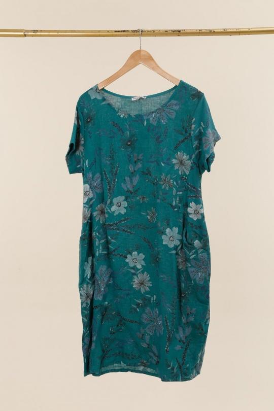 Robes mi-longues Femme Blanc LA MAISON DES FIBRES NATURELLES 3353 ROBE A FLEURS FINES Efashion Paris