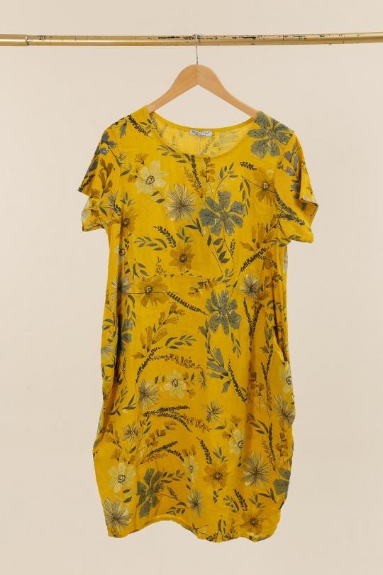 Robes mi-longues Femme Blanc LA MAISON DES FIBRES NATURELLES 3353 ROBE A FLEURS FINES Efashion Paris