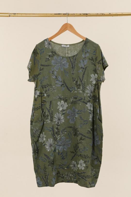 Robes mi-longues Femme Blanc LA MAISON DES FIBRES NATURELLES 3353 ROBE A FLEURS FINES Efashion Paris