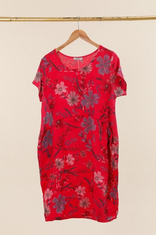 Robes mi-longues Femme Blanc LA MAISON DES FIBRES NATURELLES 3353 ROBE A FLEURS FINES Efashion Paris