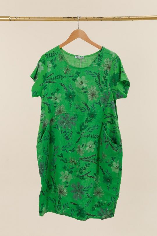 Robes mi-longues Femme Blanc LA MAISON DES FIBRES NATURELLES 3353 ROBE A FLEURS FINES Efashion Paris