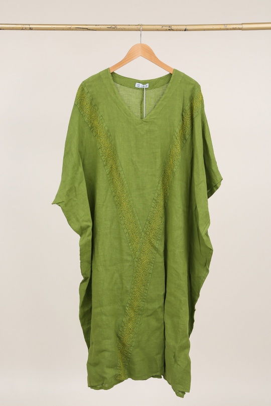 Robes longues Femme Camel LA MAISON DES FIBRES NATURELLES 26366 ROBE EN LIN BRODÉE Efashion Paris