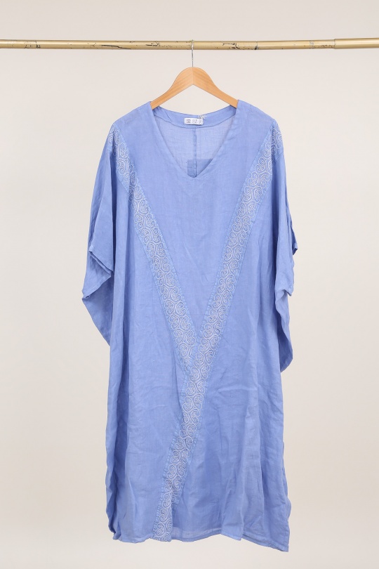 Robes longues Femme Camel LA MAISON DES FIBRES NATURELLES 26366 ROBE EN LIN BRODÉE Efashion Paris