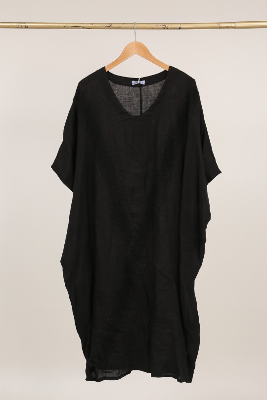 Robes longues Femme Camel LA MAISON DES FIBRES NATURELLES 26366 ROBE EN LIN BRODÉE Efashion Paris