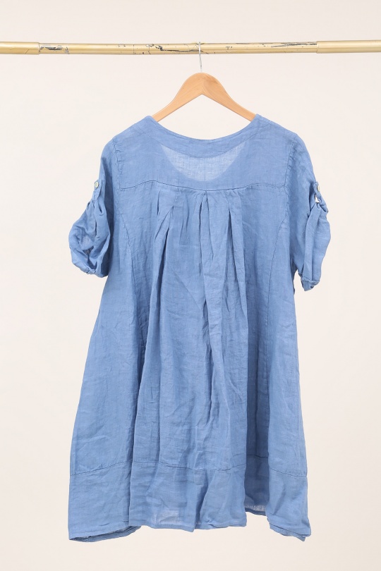 Robes mi-longues Femme Fuschia LA MAISON DES FIBRES NATURELLES 10198 ROBE EN LIN Efashion Paris