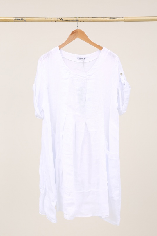 Robes mi-longues Femme Fuschia LA MAISON DES FIBRES NATURELLES 10198 ROBE EN LIN Efashion Paris