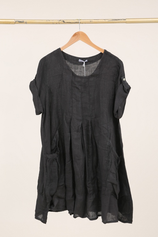 Robes mi-longues Femme Fuschia LA MAISON DES FIBRES NATURELLES 10198 ROBE EN LIN Efashion Paris