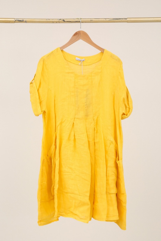 Robes mi-longues Femme Fuschia LA MAISON DES FIBRES NATURELLES 10198 ROBE EN LIN Efashion Paris