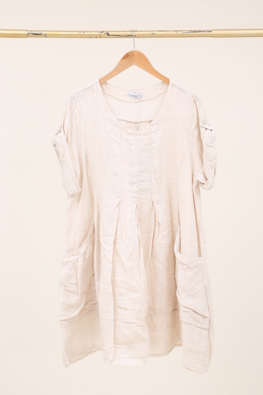 Robes mi-longues Femme Fuschia LA MAISON DES FIBRES NATURELLES 10198 ROBE EN LIN Efashion Paris