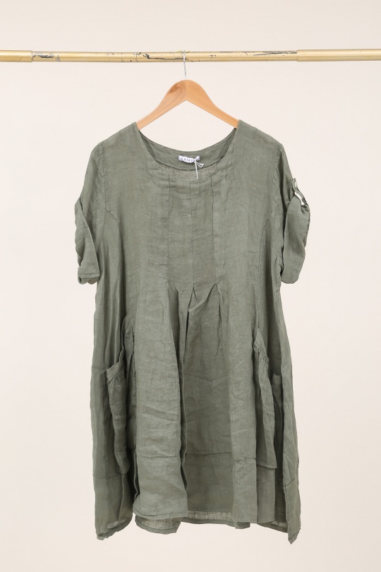 Robes mi-longues Femme Fuschia LA MAISON DES FIBRES NATURELLES 10198 ROBE EN LIN Efashion Paris