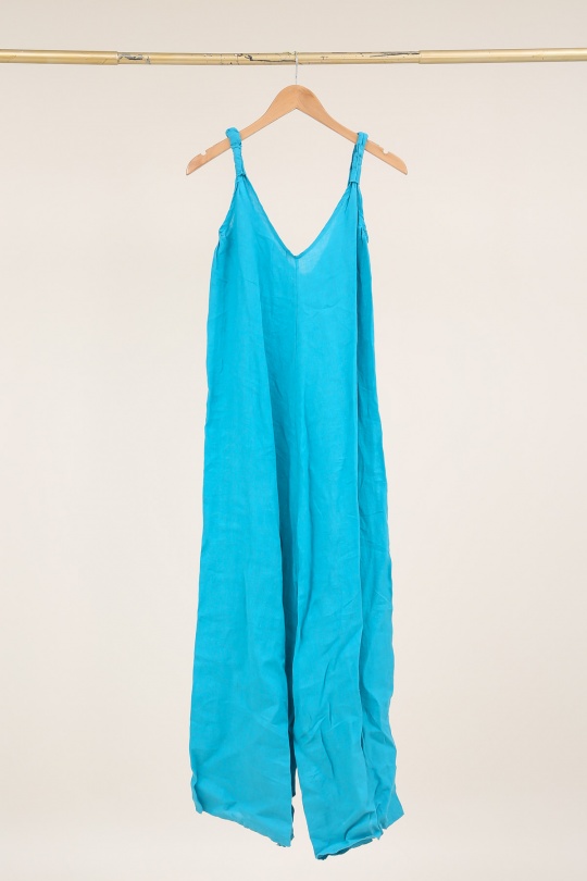 Combinaisons Femme Bleu canard LA MAISON DES FIBRES NATURELLES 704 COMBINAISON LIN UNI Efashion Paris