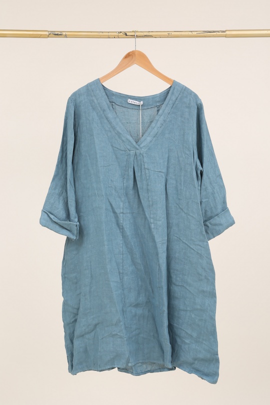 Robes mi-longues Femme Beige LA MAISON DES FIBRES NATURELLES 2961 ROBE EN LIN À PINCES Efashion Paris