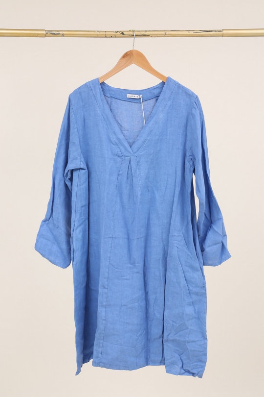 Robes mi-longues Femme Beige LA MAISON DES FIBRES NATURELLES 2961 ROBE EN LIN À PINCES Efashion Paris