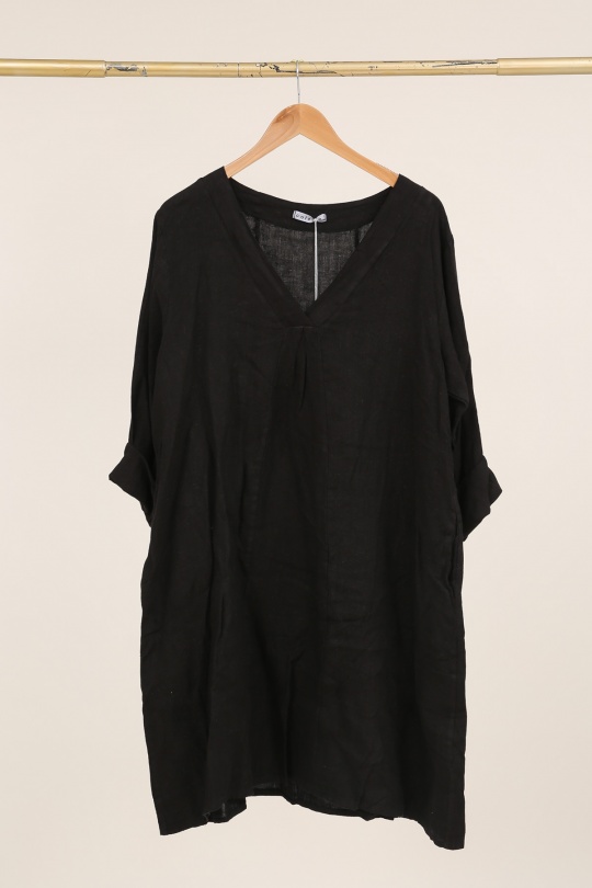 Robes mi-longues Femme Beige LA MAISON DES FIBRES NATURELLES 2961 ROBE EN LIN À PINCES Efashion Paris