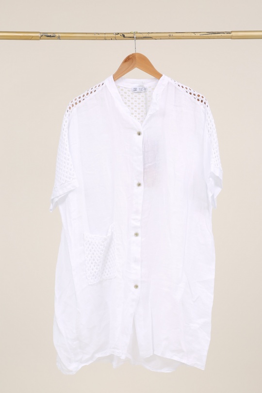 Chemises Femme Camel LA MAISON DES FIBRES NATURELLES 26353 TUNIQUE BOUTONÉE EN LIN Efashion Paris