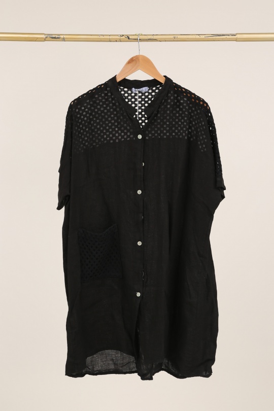 Chemises Femme Camel LA MAISON DES FIBRES NATURELLES 26353 TUNIQUE BOUTONÉE EN LIN Efashion Paris