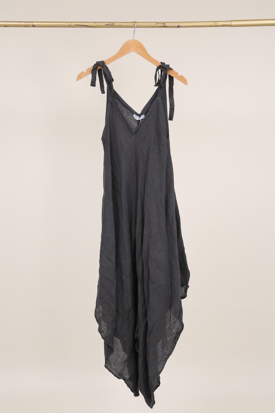 Combinaisons Femme Gris anthracite LA MAISON DES FIBRES NATURELLES 70644 COMBINAISON EN LIN Efashion Paris