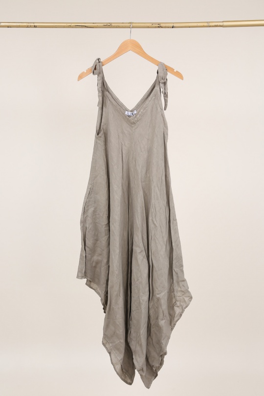 Combinaisons Femme Gris anthracite LA MAISON DES FIBRES NATURELLES 70644 COMBINAISON EN LIN Efashion Paris