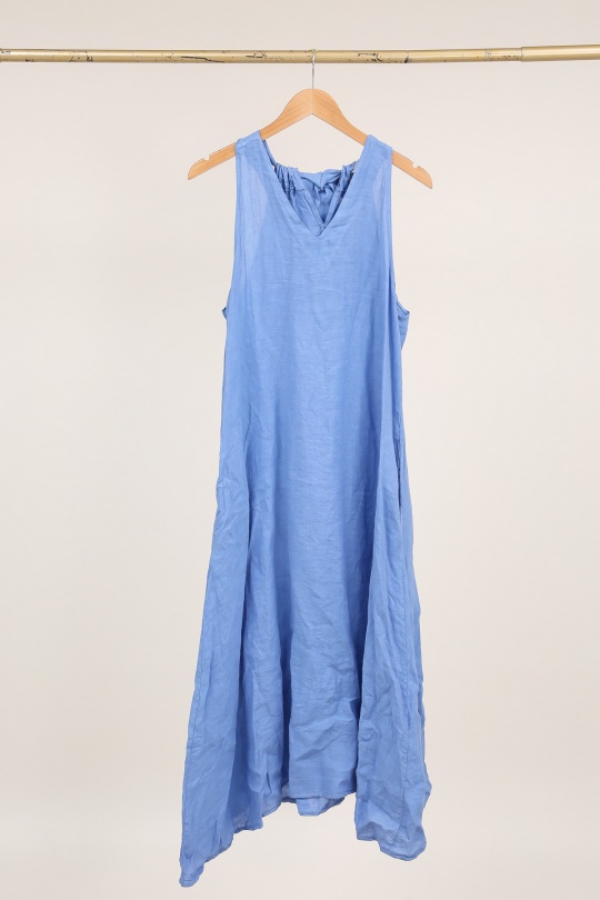 Robes longues Femme Kaki LA MAISON DES FIBRES NATURELLES 26000 ROBE LONGUE EN LIN UNI Efashion Paris