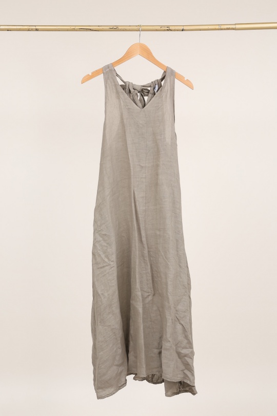 Robes longues Femme Kaki LA MAISON DES FIBRES NATURELLES 26000 ROBE LONGUE EN LIN UNI Efashion Paris