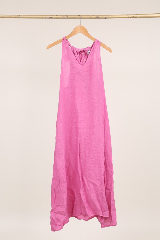 Robes longues Femme Kaki LA MAISON DES FIBRES NATURELLES 26000 ROBE LONGUE EN LIN UNI Efashion Paris