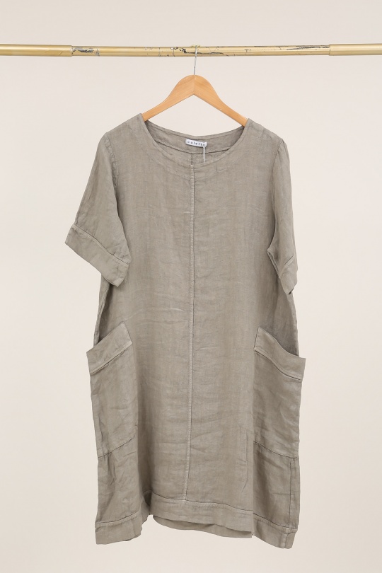 Robes mi-longues Femme Bleu canard LA MAISON DES FIBRES NATURELLES 28132 ROBE MI LONGUE EN LIN Efashion Paris