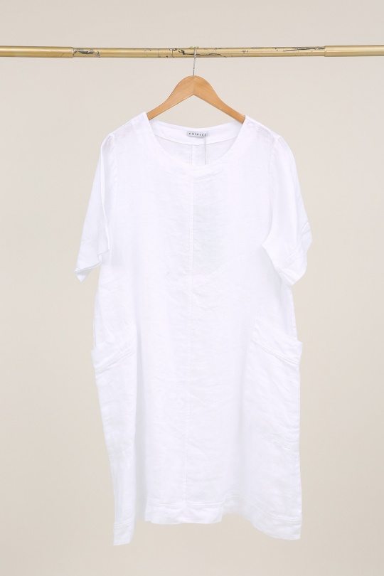 Robes mi-longues Femme Bleu canard LA MAISON DES FIBRES NATURELLES 28132 ROBE MI LONGUE EN LIN Efashion Paris