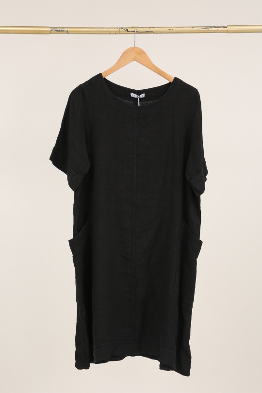 Robes mi-longues Femme Bleu canard LA MAISON DES FIBRES NATURELLES 28132 ROBE MI LONGUE EN LIN Efashion Paris